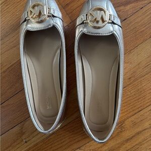 Michael Kors Silver Flats with Horsebit Detail